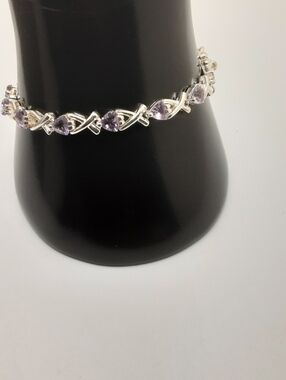 Sterling Silver and Iolite Gemstone Bracelet - Exdellent Used Condition